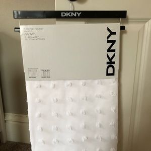 NEW DKNY white sheer curtains- 50 in x 84 in